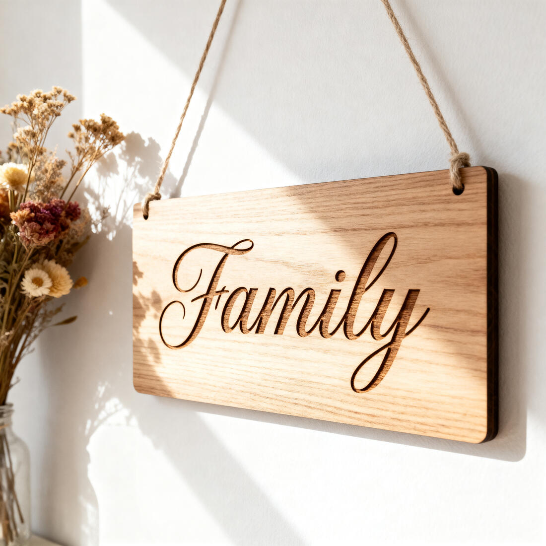 Graviertes Namensschild aus Holz
